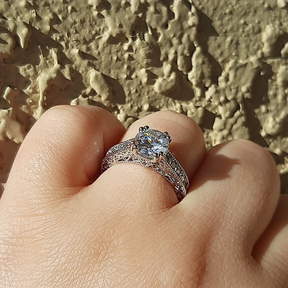 Silver White Sapphire Vintage Vibes Ring - Picture 8 of 11